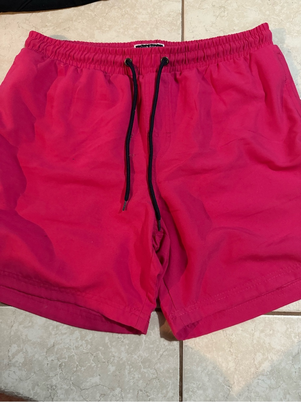 Club Room Men's Bright Pink Swim Trunks with Black Drawstring